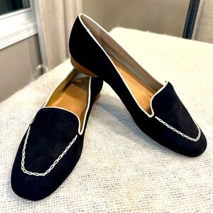 Bernardo for Anthropologie Women’s Edyth Black leather Slip-On Loafers, Size 9